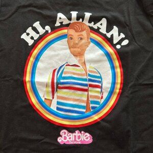 Barbie Movie Graphic T-Shirt Hi, Allen! Adult XS NWT Black Rainbow Tee Shirt